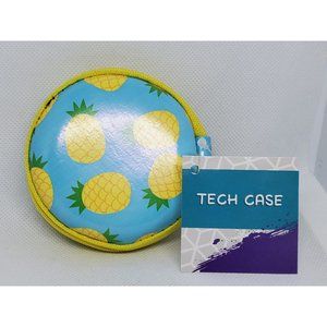 Pineapple Graphics Zipper Inside Pouch Tech Earphone Earbuds Case